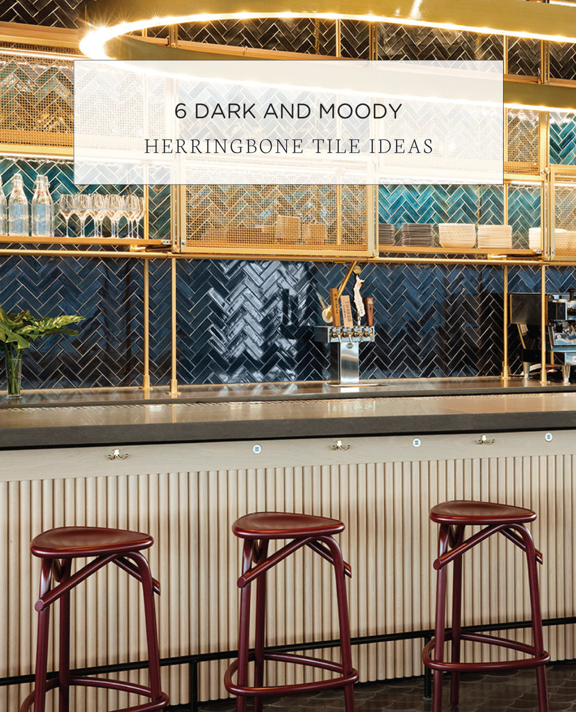 6 Dark and Moody Herringbone Tile Ideas