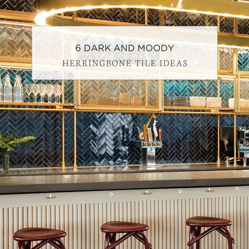 6 Dark and Moody Herringbone Tile Ideas
