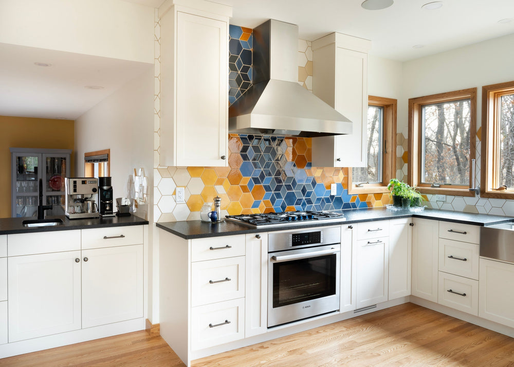 Custom Hexagon + Diamond Kitchen Backsplash