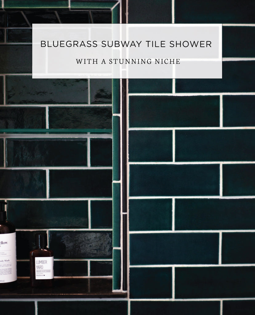 Bluegrass Subway Tile Shower with a Stunning Niche