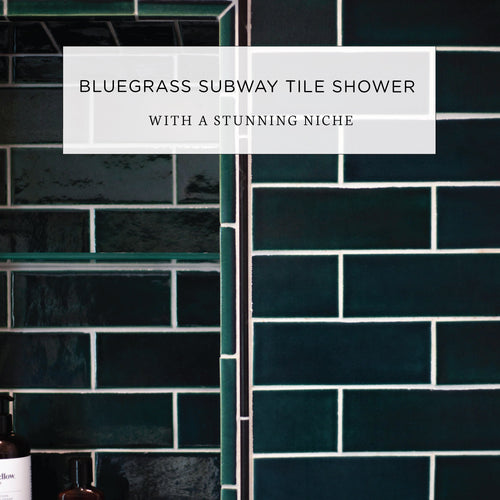 Bluegrass Subway Tile Shower with a Stunning Niche