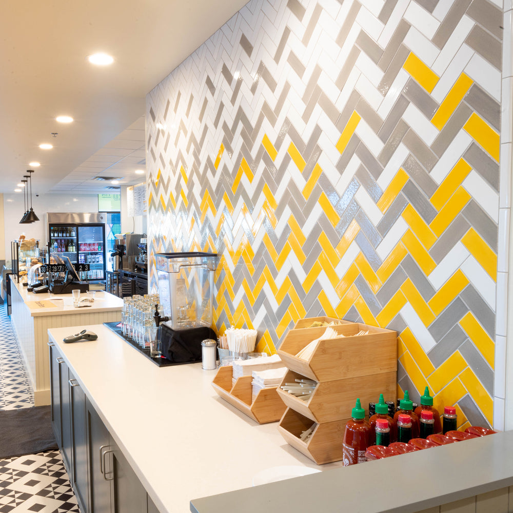 The Buttered Tin's Ombre Herringbone Backsplash