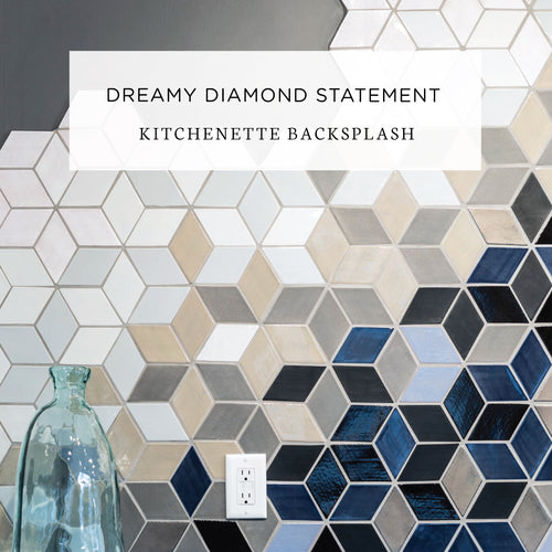 Dreamy Diamond Statement Kitchenette Backsplash