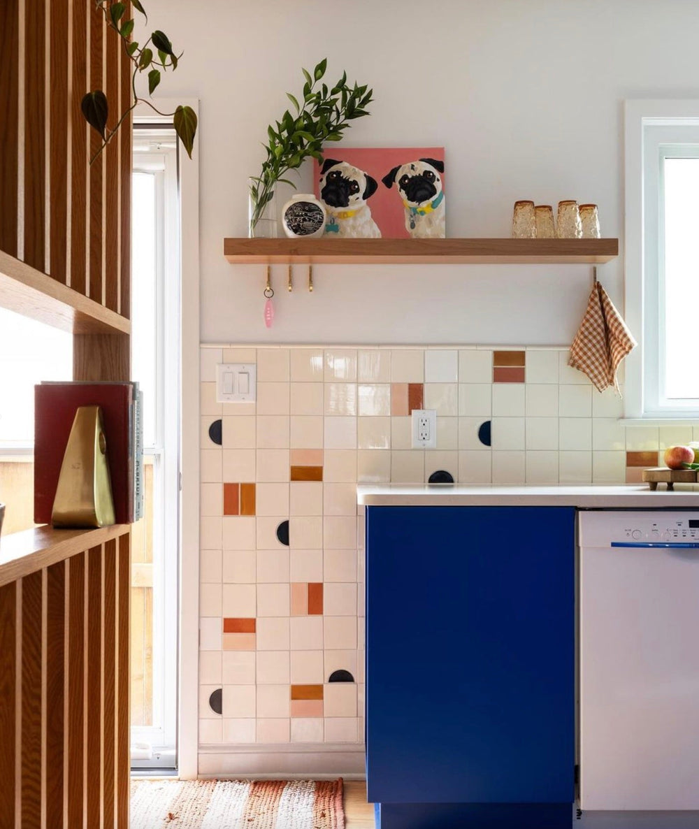 Custom Retro Mid Mod Squares Kitchen