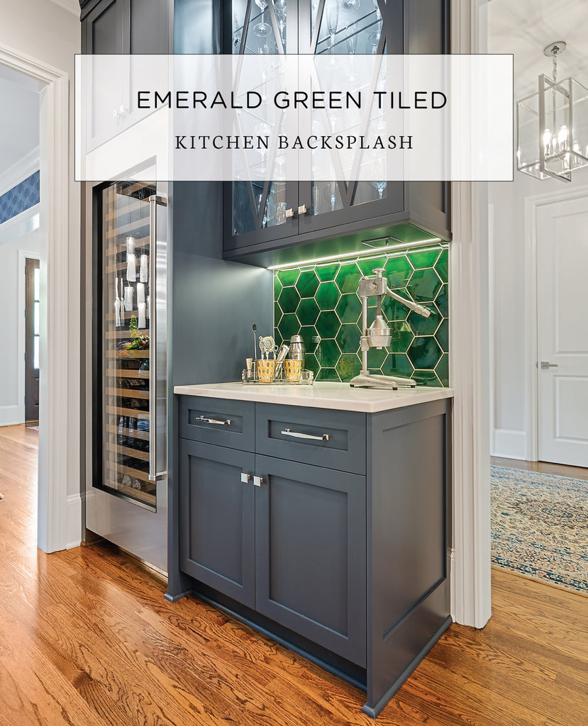Emerald Green Tiled Kitchen Backsplash