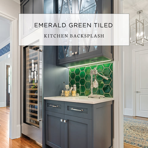 Emerald Green Tiled Kitchen Backsplash