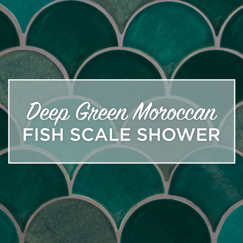 Deep Green Moroccan Fish Scale Shower