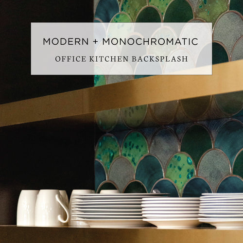 Modern and Monochromatic Office Kitchen Backsplash