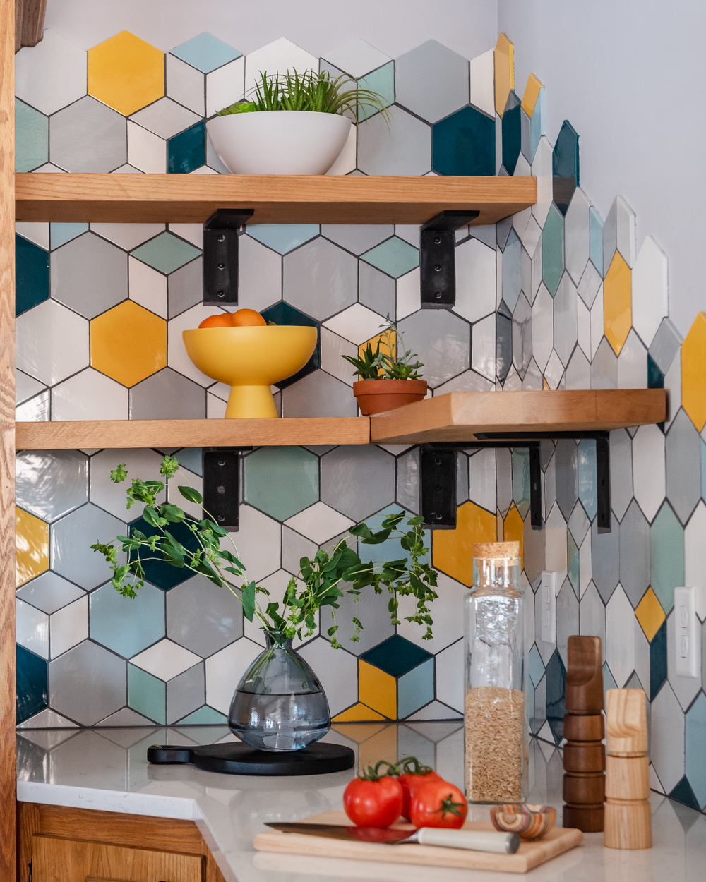 Mid-Century Geo-Hex Kitchen