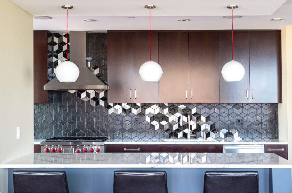 Black and White Diamond Backsplash
