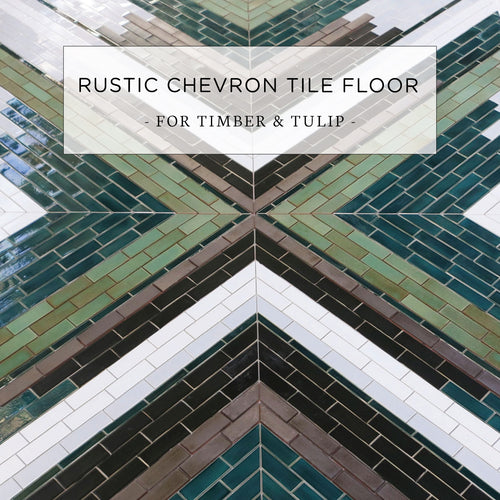 Rustic Chevron Tile Floor for Timber and Tulip