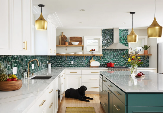 Emerald Green Kitchen Tile Backsplash