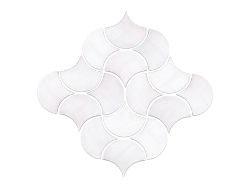 Medium Moroccan Fish Scales Wave Pattern - 130 White