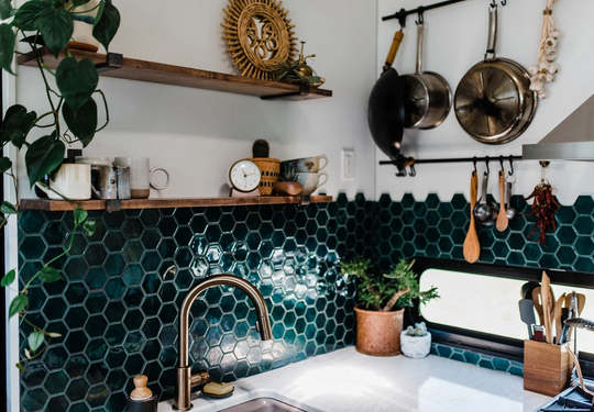 Boho Green Kitchen Tile