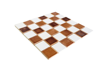 2"x2" Hazelnut Checker Stacked Pattern