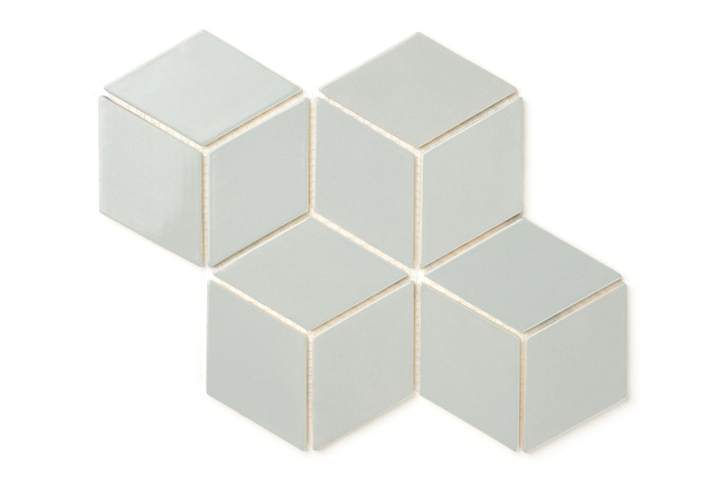 Silver Grey Medium Diamond Wall Tiles | Mercury Mosaics