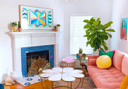 A Color Lover's Fireplace