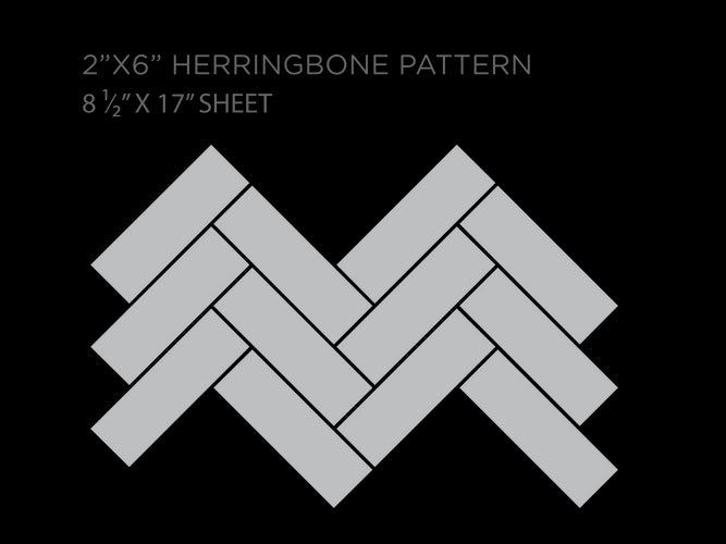 herringbone tile sizing