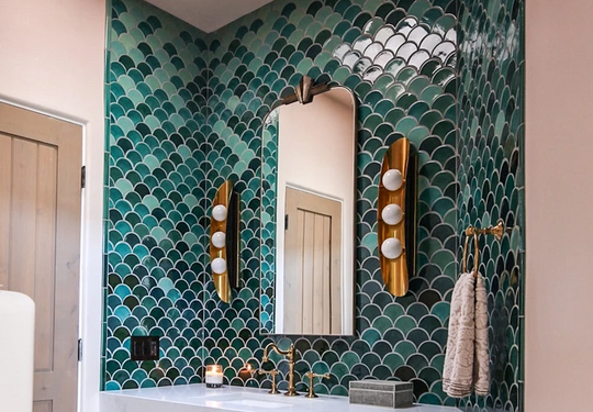 Art Deco Powder Room Tile