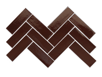 2"x6" Sheeted Herringbone Pattern - 321 Black Cherry