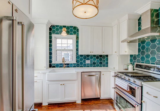 Boho Bungalow Hexagon Backsplash