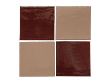 2"x2" Checkerboard Pattern - Black Cherry + Mushroom Blend