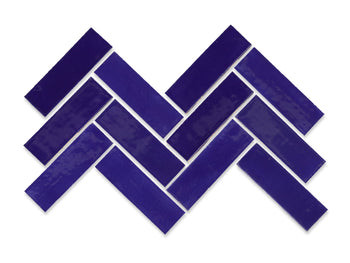 2"x6" Sheeted Herringbone Pattern - 21W Cobalt
