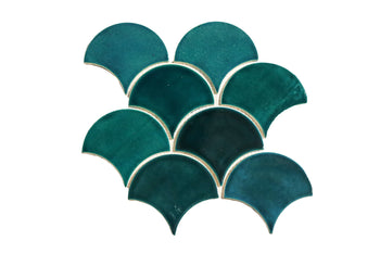 Large Moroccan Fish Scales Dark Teal | Overstock