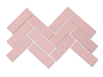 2"x6" Sheeted Herringbone Pattern - 54 Dusty Rose