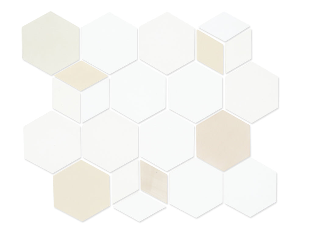 Birchwood blend Geo-Hex Pattern Ceramic Tile | Shop Mercury Mosaics