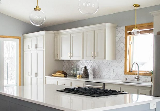 Dazzling White Fish Scale Backsplash