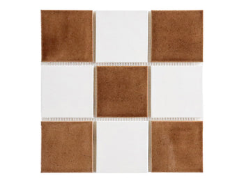 4"x4" Sheeted Subway Tile Pattern - Hazelnut Checkerboard Blend