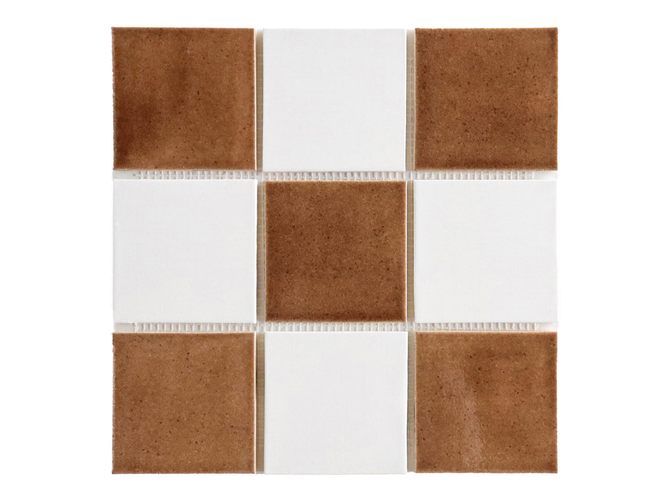 4"x4" Sheeted Subway Tile Pattern - Hazelnut Checkerboard Blend