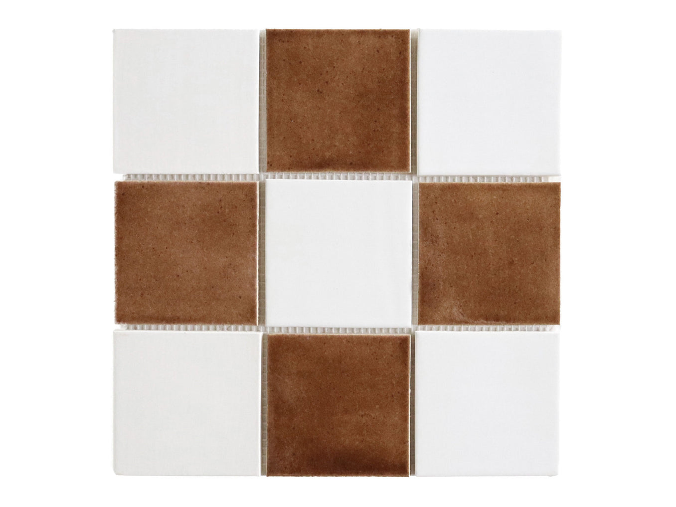 4"x4" Sheeted Subway Tile Pattern - Hazelnut Checkerboard Blend
