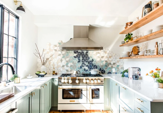 Heartbeet Kitchen's Ombre Tile Backsplash