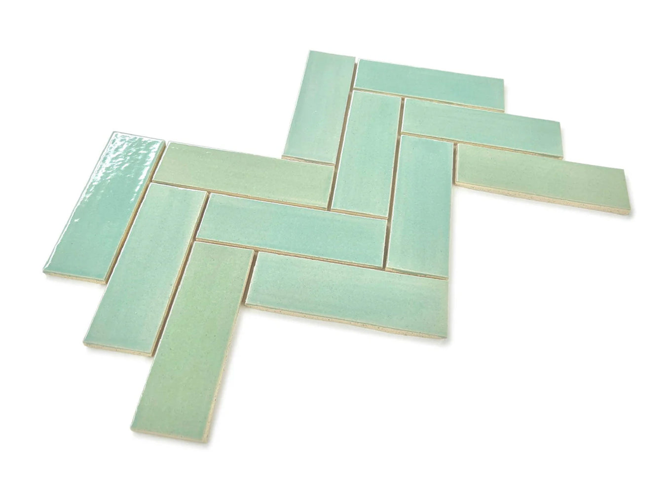 2"x6" Sheeted Herringbone Pattern - 214 Coastal Breeze