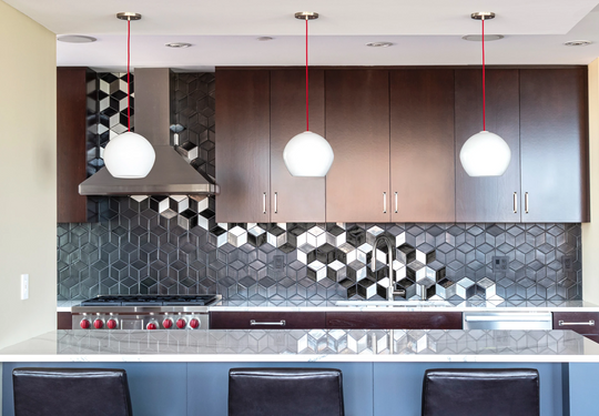 Black and White Diamond Backsplash