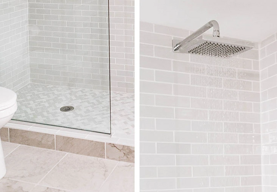 Dreamy Light Grey Subway Tile Shower