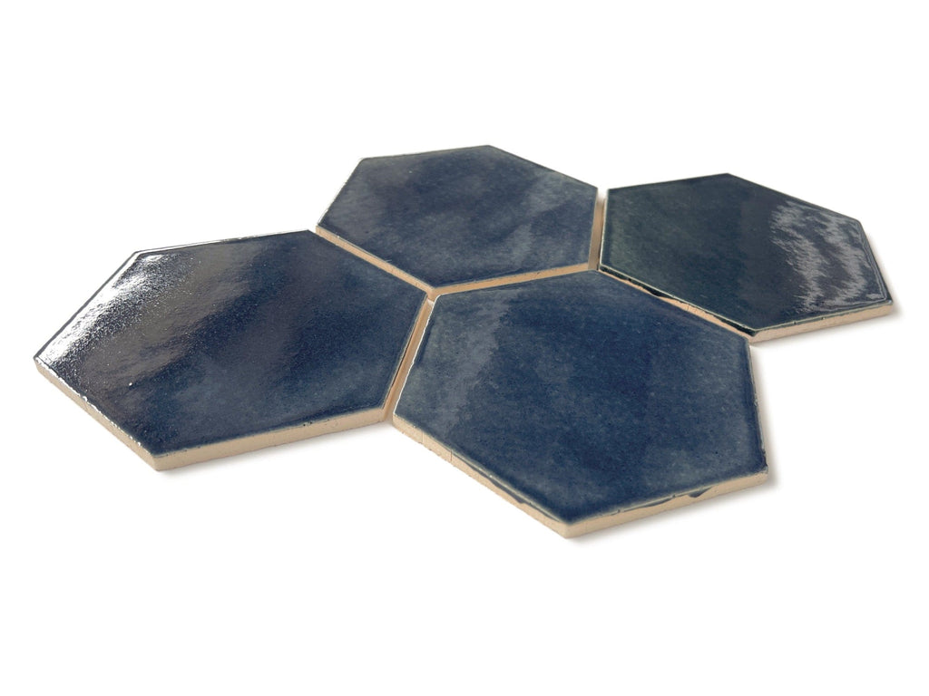 Denim Hexagon Tile  Blue Honeycomb Ceramic Tile – Mercury Mosaics