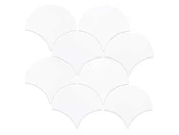 Large Moroccan Fish Scales - 11 Deco White