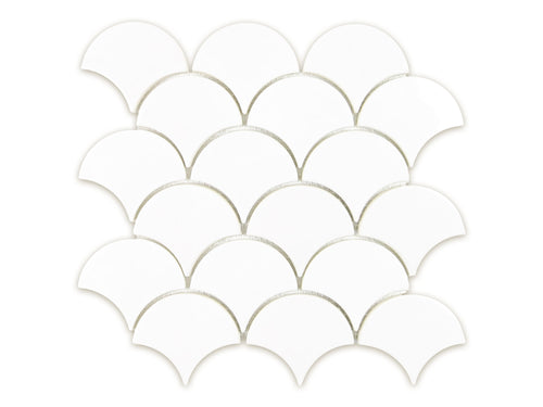Medium Moroccan Fish Scales - 11 Deco White