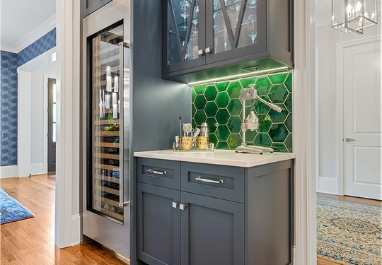 Modern Hexagon Bar Backsplash