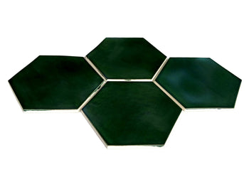 Large Hexagons Olive Green - Small Batch of 41.5sf