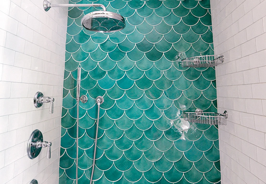 Sea Mist Moroccan Fish Scale Shower