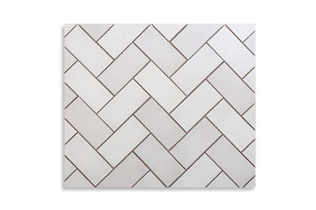 20"x28" Stove Splash - 3"x6" Herringbone pattern - White