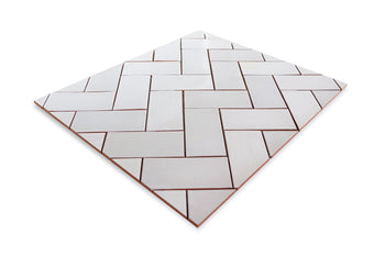 20"x28" Stove Splash - 3"x6" Herringbone pattern - White