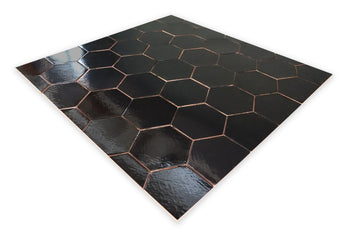 35"x34" Stove Splash - Large Hexagon - Black