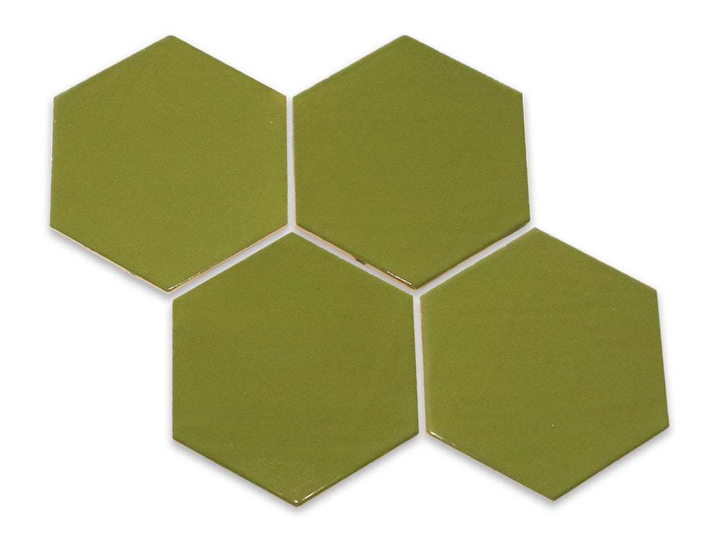 Large Avocado Hexagon Tile | Hexagon Wall Tiles | Mercury Mosaics