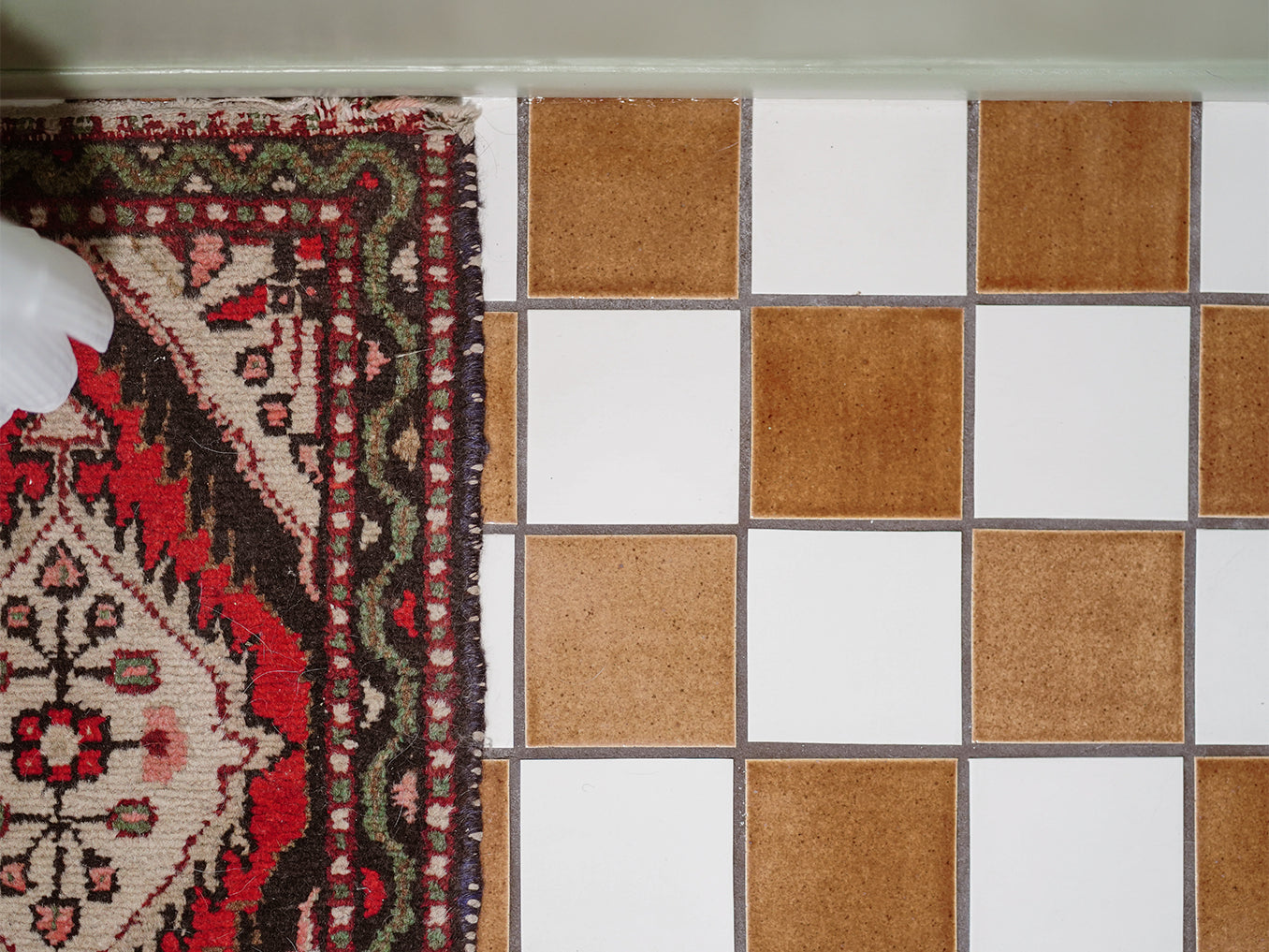 4"x4" Sheeted Subway Tile Pattern - Hazelnut Checkerboard Blend