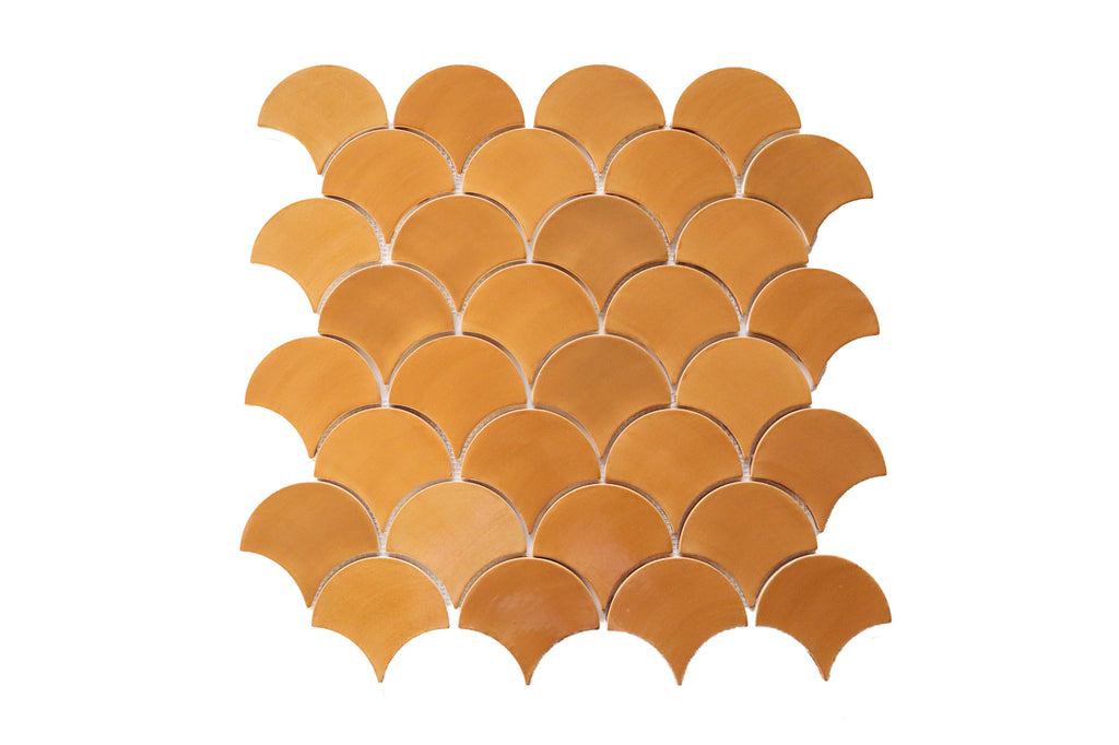 【たんぽこ】ikkaku mosaic. Mt.Brass 3 Large Moroccan Fish Scales Tawny Brown - Small Batch of 27 sq ft